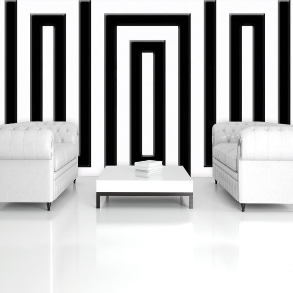 Fototapeta - Čierny a biely labyrint (152,5x104 cm)