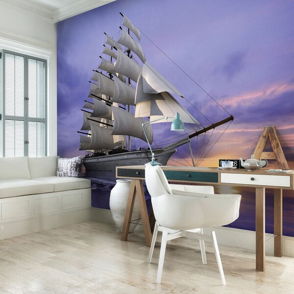 Fototapeta - Loď na mori (254x184 cm)