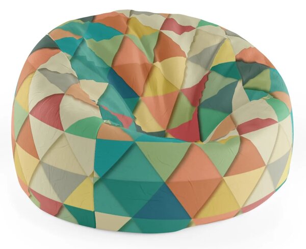 Sablio Sedací vak Cocoon Trojuholníky - 75 x 45 x 35 cm