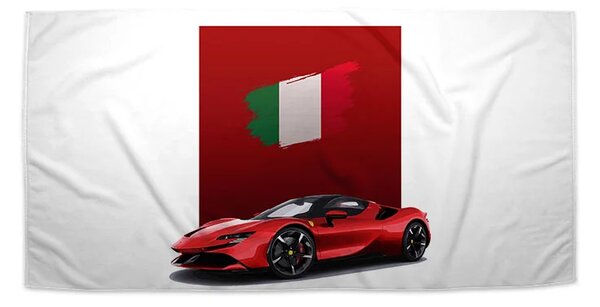 Sablio Uterák Ferrari Talianska vlajka na červenom bloku - 30x50 cm
