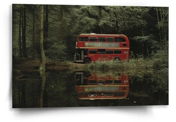 Sablio Obraz Červený poschodový autobus - 60x40 cm