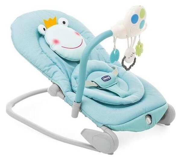 Chicco - Detské vibrujúce ležadlo s melódiou BALLOON Froggy modrá