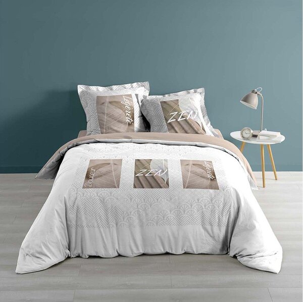 Krásne bavlnené posteľné obliečky ZEN 220 x 200 cm Hnedá