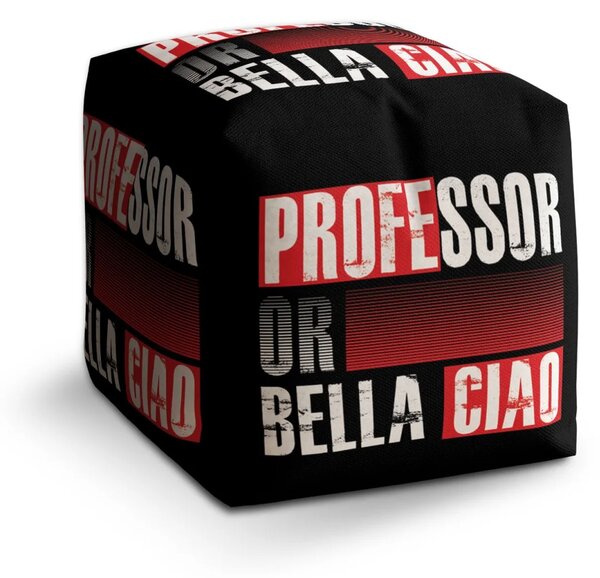 Sablio Taburet Cube La Casa de Papel Professor or Bella Ciao motív 3 - 40x40x40 cm