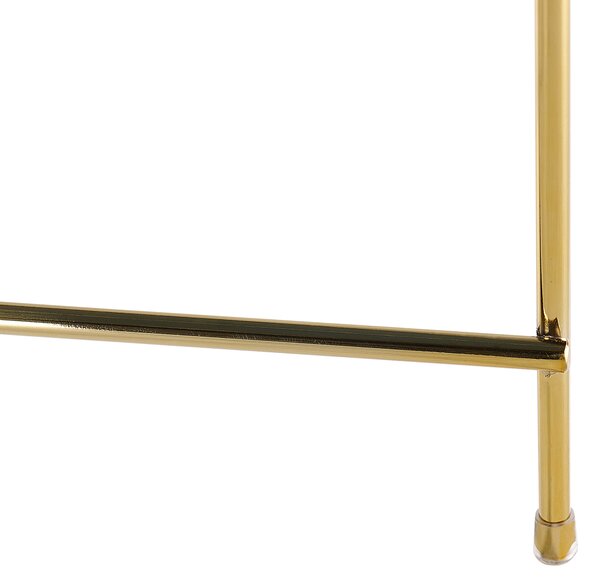 Konferenčný stolík zlatá zlatohnedá sklenená vrchná doska kovové nohy okrúhly ø 63 cm glamour dizajn