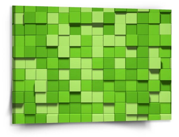 Sablio Obraz Green Blocks 3D - 150x110 cm