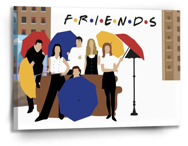 Sablio Obraz Seriál Priatelia FRIENDS Gauč pri fontáne - 90x60 cm