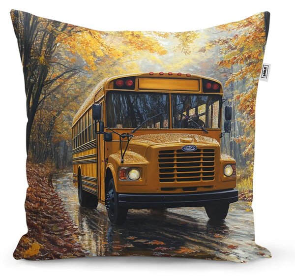Sablio Vankúš Žltý školský autobus - 40x40 cm