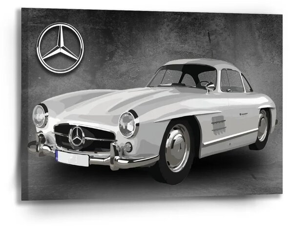 Sablio Obraz Mercedes-Benz 300 SL Sivé pozadie - 90x60 cm