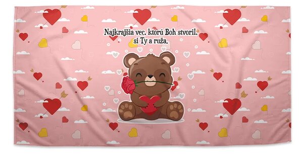 Sablio Uterák Najkrajšia vec, ktorú Boh stvoril, si Ty a ruže - 30x50 cm