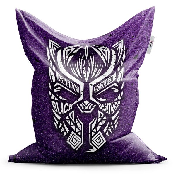 Sablio Sedací vak BLACK PANTHER wakanda forever Biely - 150x100 cm