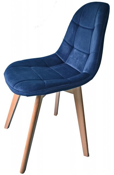 Modrá dizajnová stolička s čalúnením do kuchyne Modrá