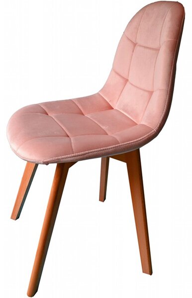 Pohodlná jedálenská stolička púdrovo ružovej farby Ružová