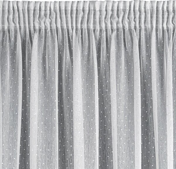 Hotová záclona s riasiacou páskou - Sibel bielostrieborná, š. 3 m x d. 1,5 m