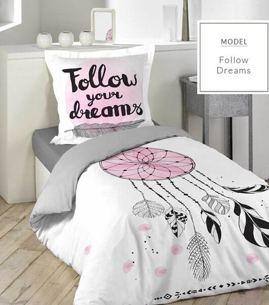 Biele detské posteľné obliečky s motívom lapač snov 140 x 200 cm Biela