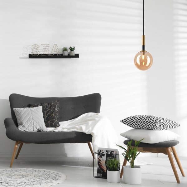 Luster na lanku ROLLO 1xG9/5W/230V zlatá/dymová béžová