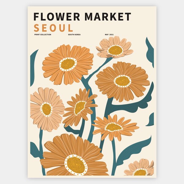 Plagát Flower Market Seoul II