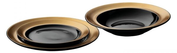 BERGHOFF Jedálenská súprava tanierov porcelán GEM 3 ks čierna BF-1698002