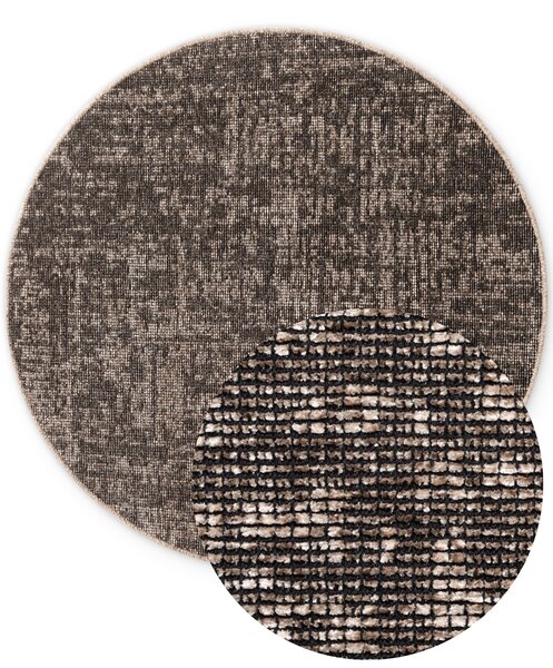 ELLE Decoration , Kusový koberec Brilliance Prisma 106312 Beige z kolekcie Elle kruh, 160x160 (priemer) kruh, hnedá, obývacia izba