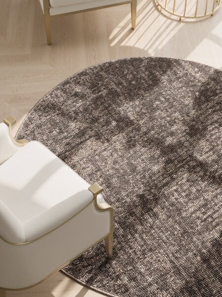 ELLE Decoration , Kusový koberec Brilliance Prisma 106312 Beige z kolekcie Elle kruh, 160x160 (priemer) kruh, hnedá, obývacia izba