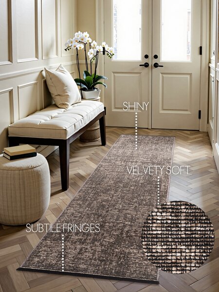 ELLE Decoration , Behúň Brilliance Prisma 106312 Beige z kolekcie Elle, 80x250, hnedá, obývacia izba