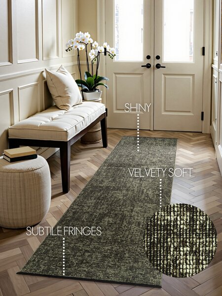 ELLE Decoration, Behúň Brilliance Prisma 106313 Green z kolekcie Elle, 80x250, zelená, obývacia izba