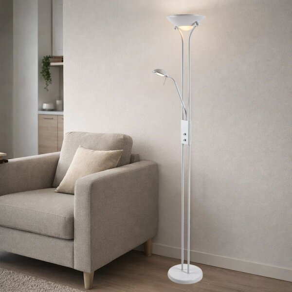 Brilagi - Stmievateľná stojacia lampa SCARLETT 1xR7s/230W/230V + 1xG9/40W biela