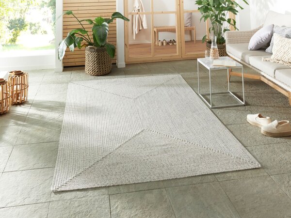 Hanse Home , Kusový koberec Braided 105553 Light Melange – na von aj na doma, 80x150, biela, chodba / predsieň