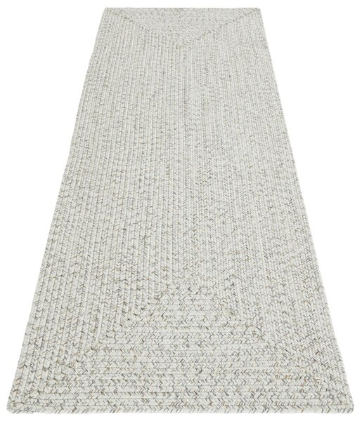 Hanse Home , Kusový koberec Braided 105553 Light Melange – na von aj na doma, 80x150, biela, chodba / predsieň