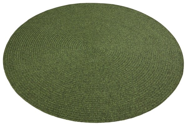 Hanse Home , Kusový koberec Braided 105554 Green kruh – na von aj na doma, 200x200 (priemer) kruh, zelená, chodba / predsieň