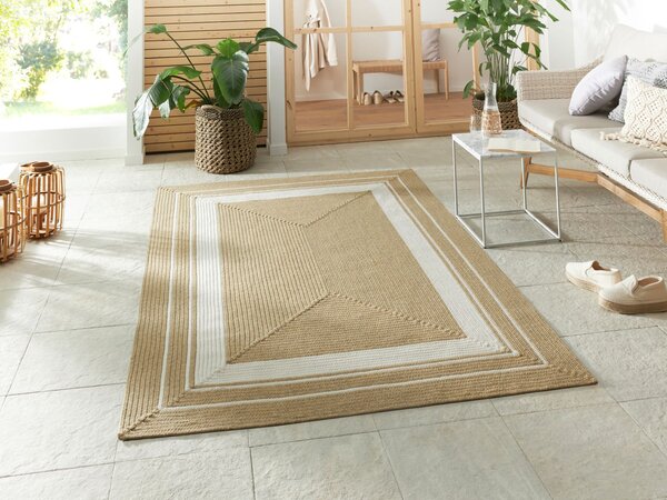 Hanse Home , Kusový koberec Braided 105556 Creme Beige – na von aj na doma, 120x170, béžová, chodba / predsieň