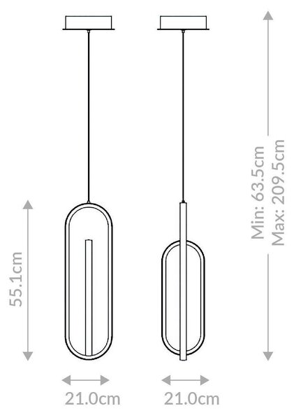 ZÁVESNÉ LED SVIETIDLO, 21/63,5/63,5 cm Elstead Lighting - Interiérové svietidlá