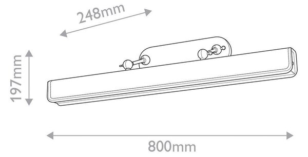NÁSTENNÉ LED SVIETIDLO, 19,7/80/24,8 cm Elstead Lighting - Interiérové svietidlá
