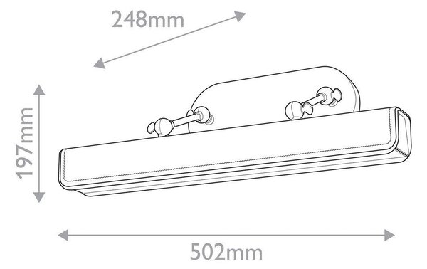 NÁSTENNÉ LED SVIETIDLO, 19,7/50,2/24,8 cm Elstead Lighting - Interiérové svietidlá
