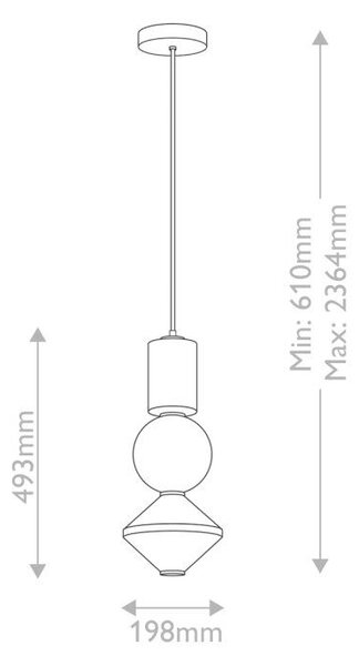 ZÁVESNÉ LED SVIETIDLO, 19,80/49,30 cm Elstead Lighting - Interiérové svietidlá