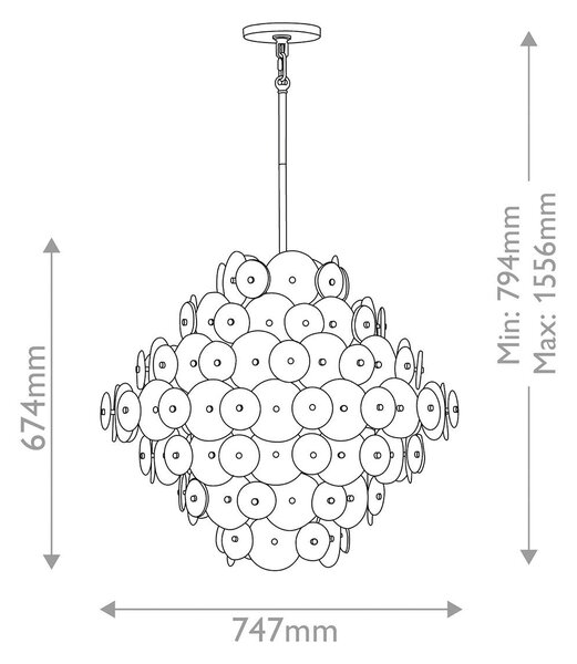 LUSTER, 79,4/74,7/74,7 cm Elstead Lighting - Interiérové svietidlá