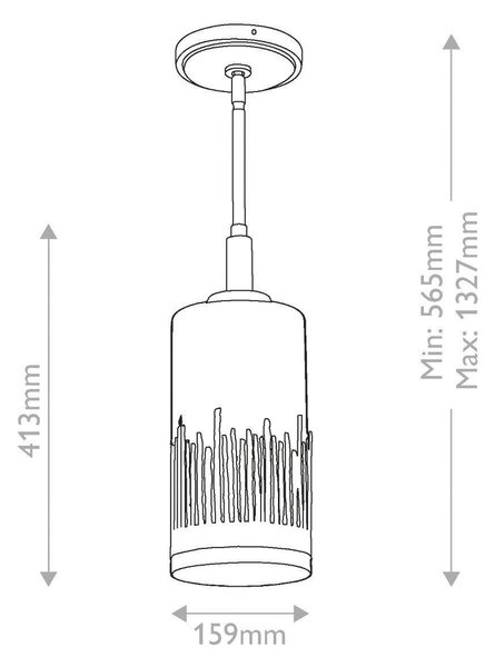 ZÁVESNÉ SVIETIDLO, 56,5/15,9/15,9 cm Elstead Lighting - Interiérové svietidlá