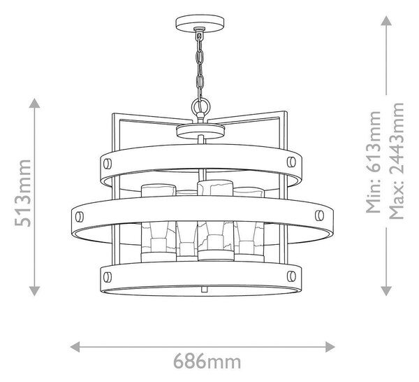 LUSTER, 61,3/68,6/68,6 cm Elstead Lighting - Interiérové svietidlá