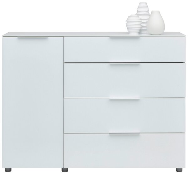 ŠIROKÁ KOMODA, biela s vysokým leskom, 135,6/99,2/40 cm Voleo - Komody
