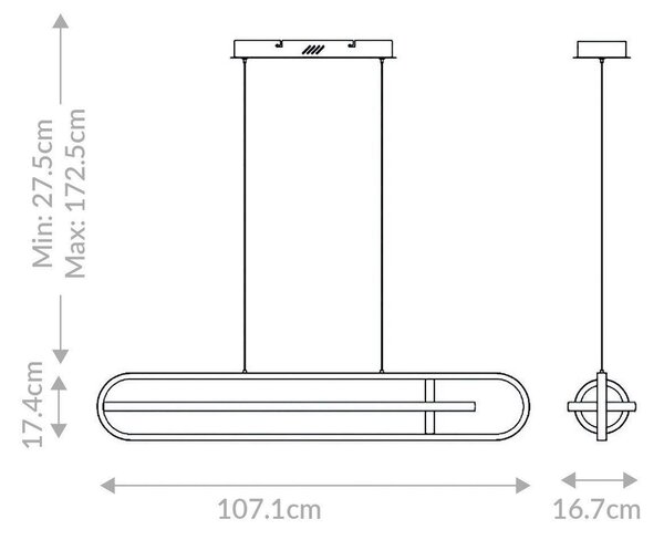 ZÁVESNÉ LED SVIETIDLO, 107,1/44,9/16,7 cm Elstead Lighting - Interiérové svietidlá