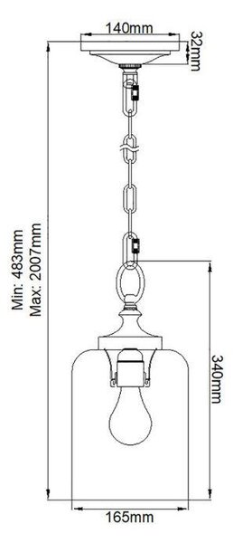 ZÁVESNÉ SVIETIDLO, 16.5/48.3 cm Elstead Lighting - Interiérové svietidlá