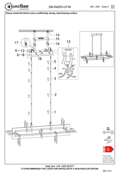 ZÁVESNÉ LED SVIETIDLO, 122,8/50/23,1 cm Elstead Lighting - Interiérové svietidlá