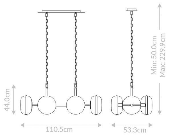 VISIACE SVIETIDLO, 44/110,5/53,3 cm Elstead Lighting - Interiérové svietidlá