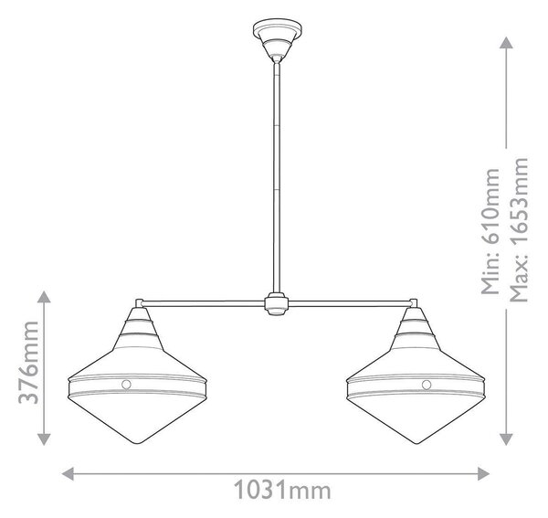 ZÁVESNÉ SVIETIDLO, 103,1/37,6/136,5 cm Elstead Lighting - Interiérové svietidlá