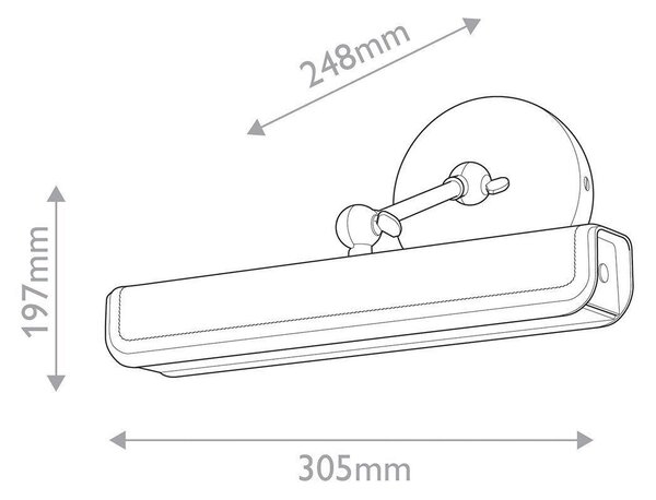 NÁSTENNÉ LED SVIETIDLO, 19,7/30,5/24,8 cm Elstead Lighting - Interiérové svietidlá