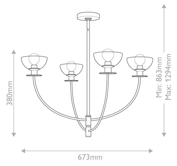 LUSTER, 38/67,3 cm Elstead Lighting - Interiérové svietidlá