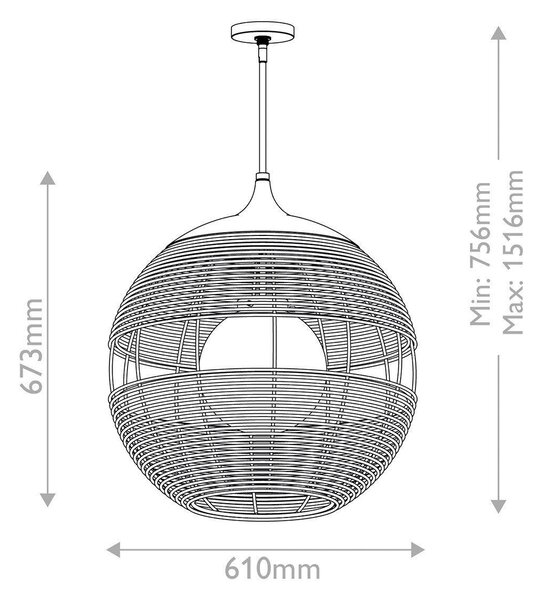 ZÁVESNÉ SVIETIDLO, 75,6/61/61 cm Elstead Lighting - Interiérové svietidlá