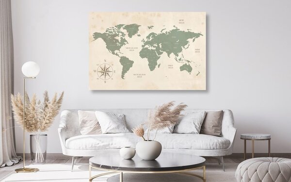 Obraz na korku decentná mapa sveta