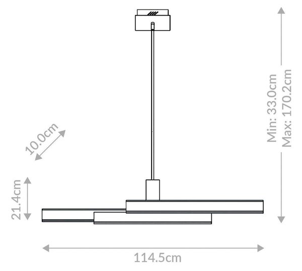ZÁVESNÉ LED SVIETIDLO, 33/114,5/10 cm Elstead Lighting - Interiérové svietidlá