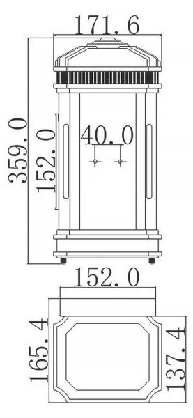 VONKAJŠIE NÁSTENNÉ SVIETIDLO, 17,2/16,5/35,9 cm Elstead Lighting - Vonkajšie osvetlenie